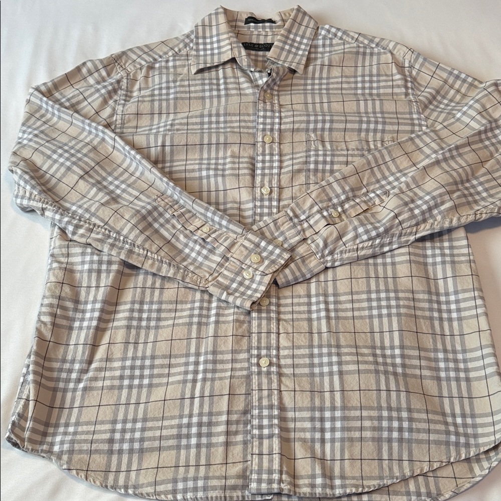 Lyle & Scott Men's Light Brown Plaid Shirt